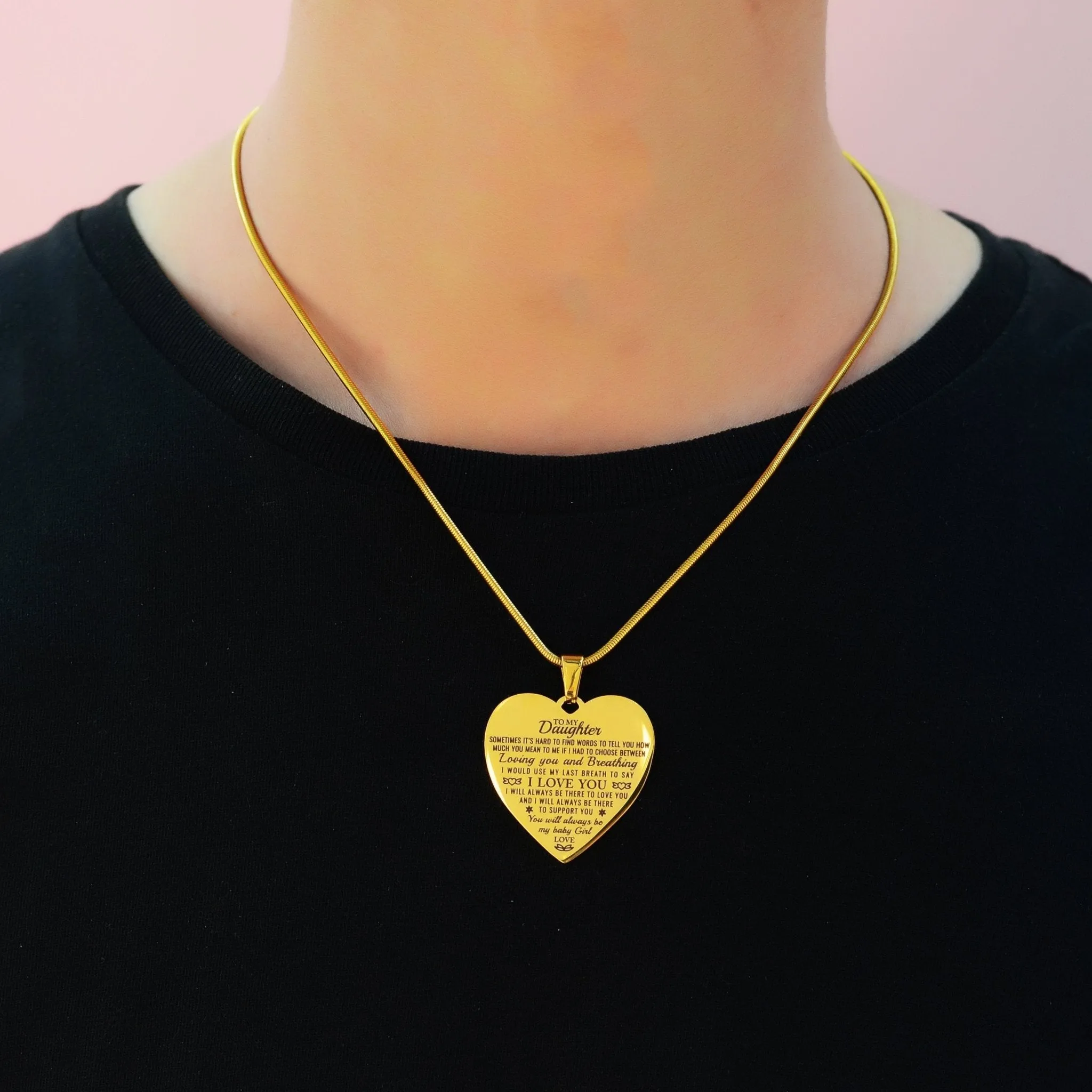 Heart Necklace - I Love You