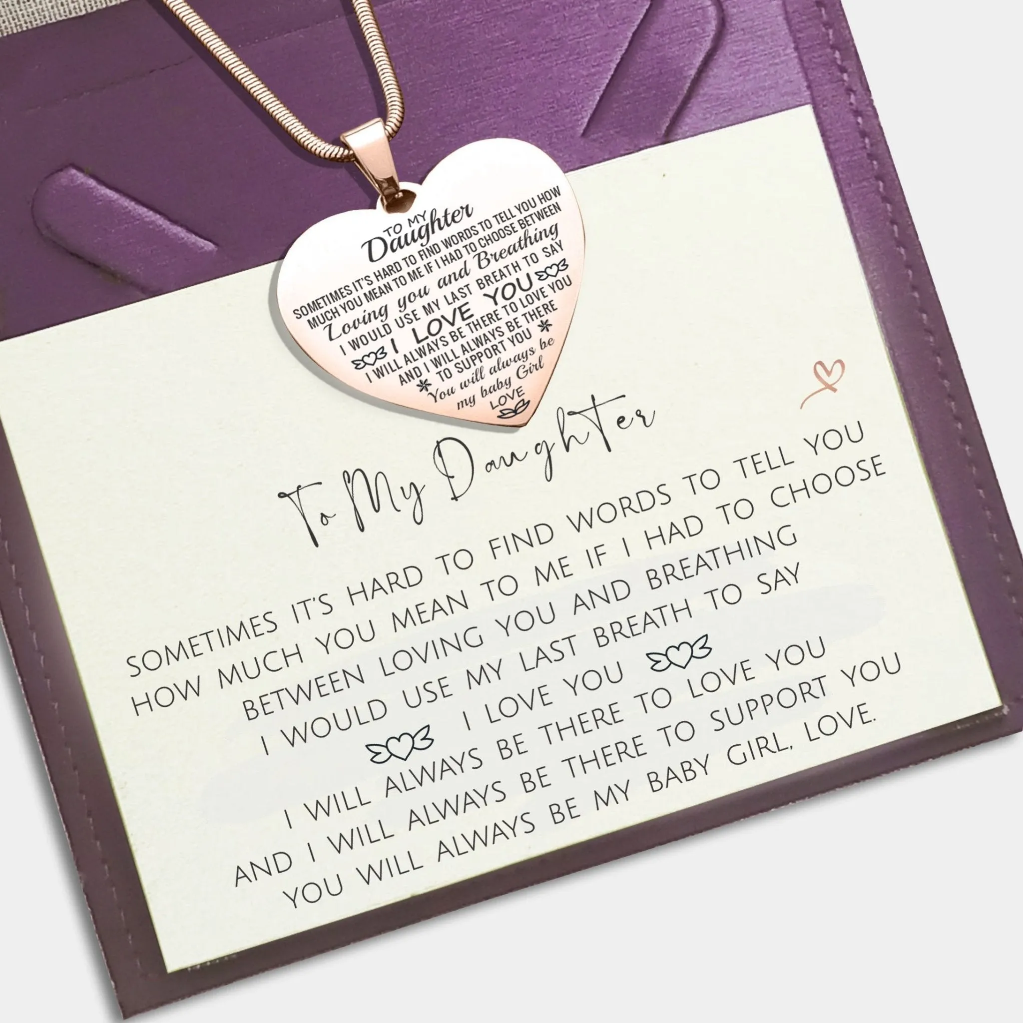 Heart Necklace - I Love You