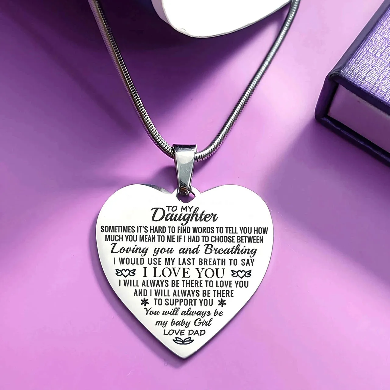 Heart Necklace - I Love You