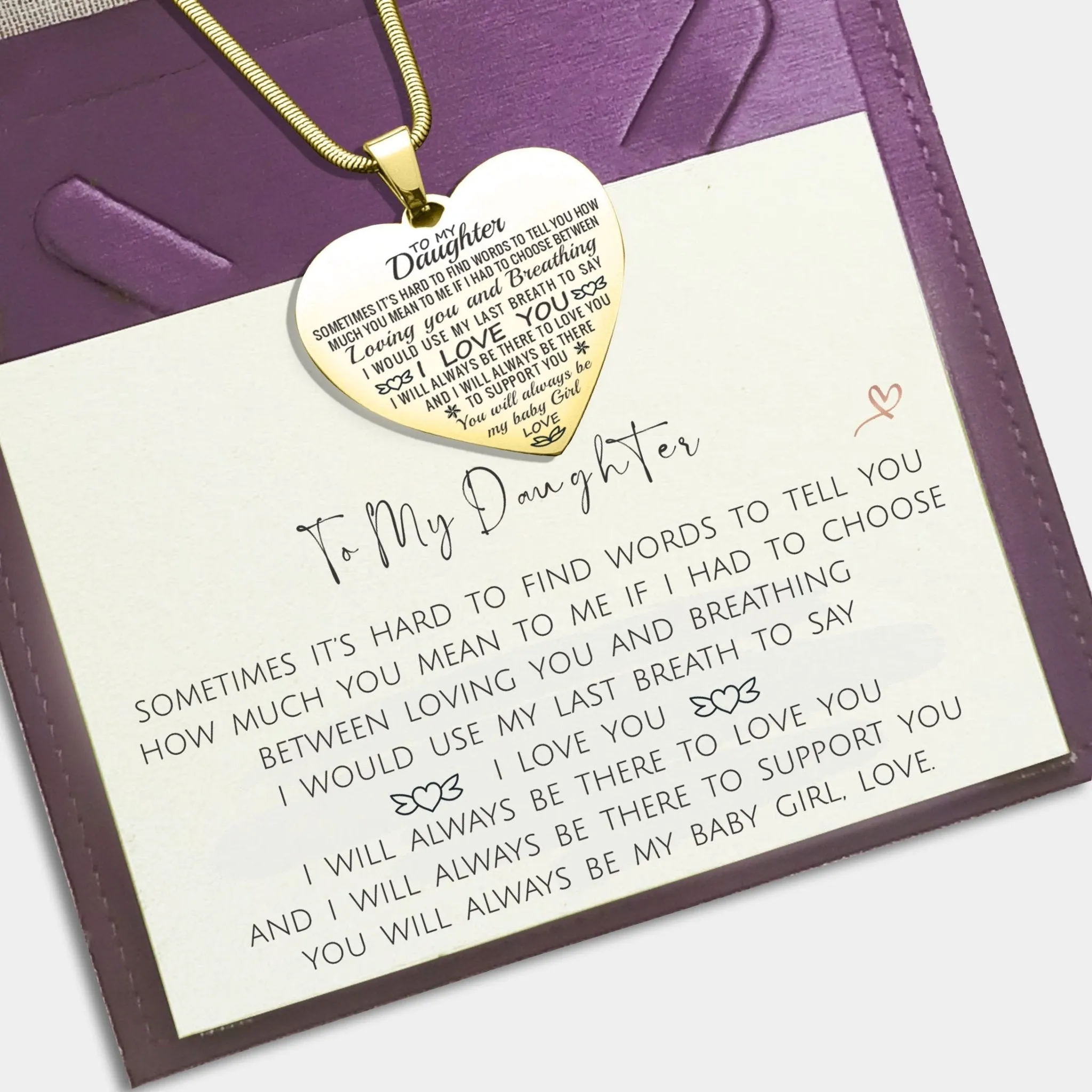 Heart Necklace - I Love You