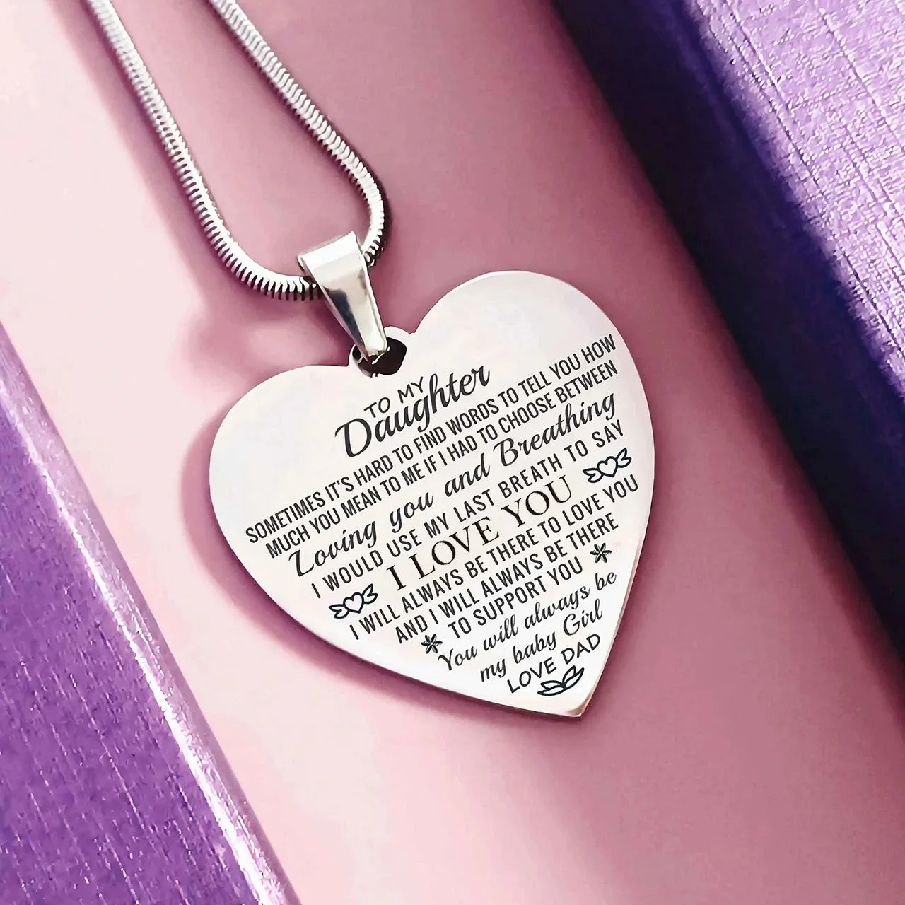 Heart Necklace - I Love You