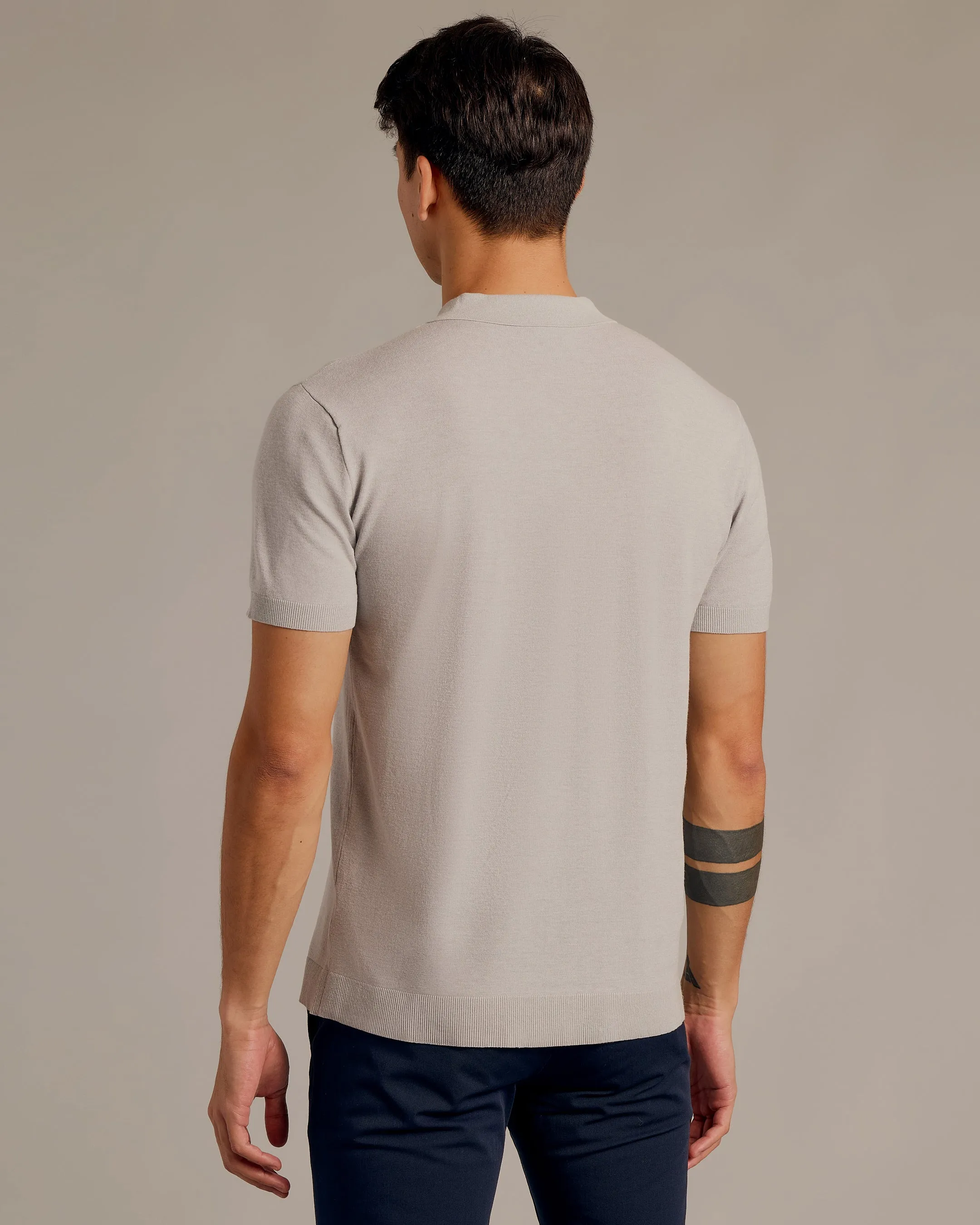 Heather Gray Short Sleeve Sweater Polo 2.0