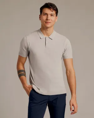 Heather Gray Short Sleeve Sweater Polo 2.0