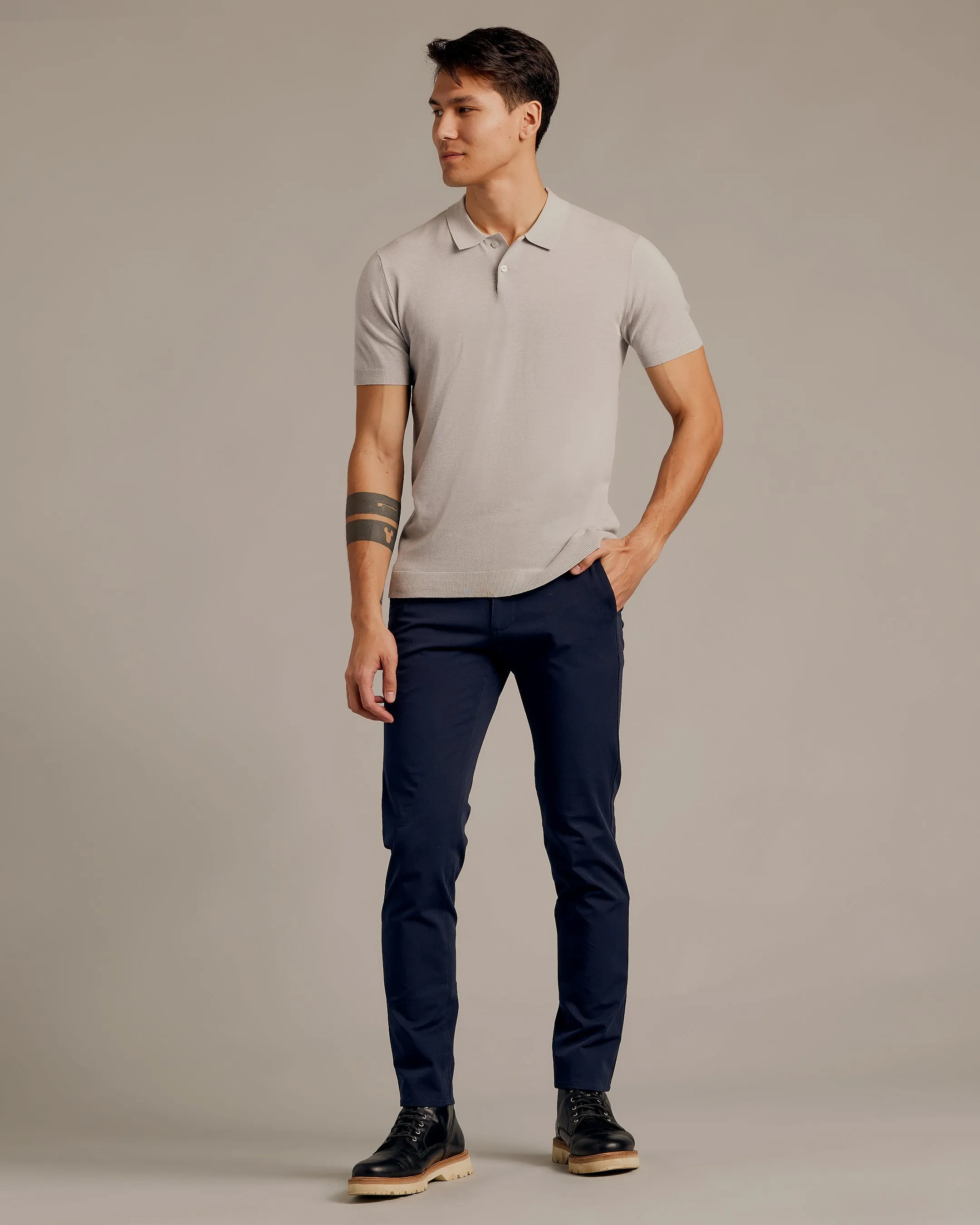 Heather Gray Short Sleeve Sweater Polo 2.0