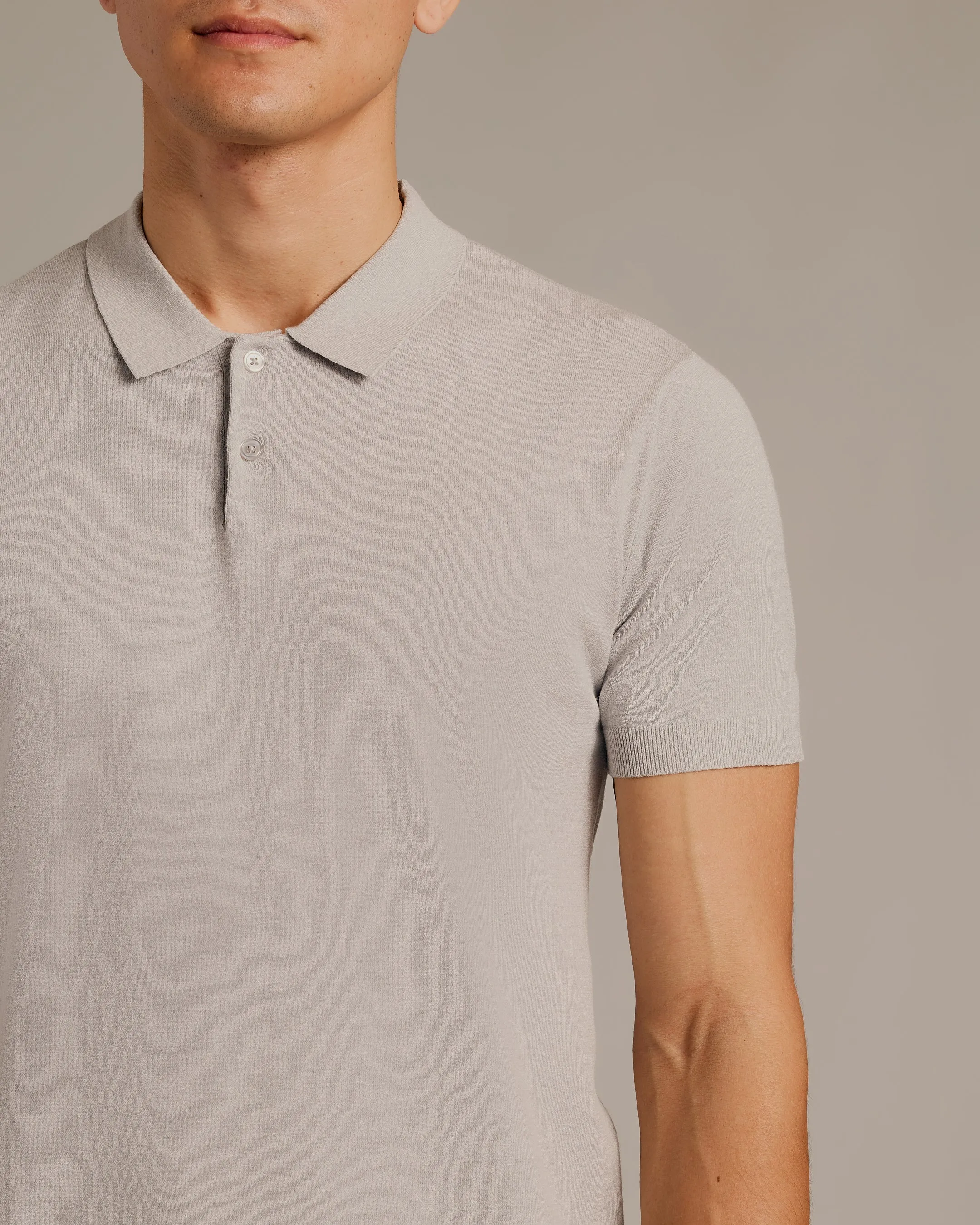 Heather Gray Short Sleeve Sweater Polo 2.0