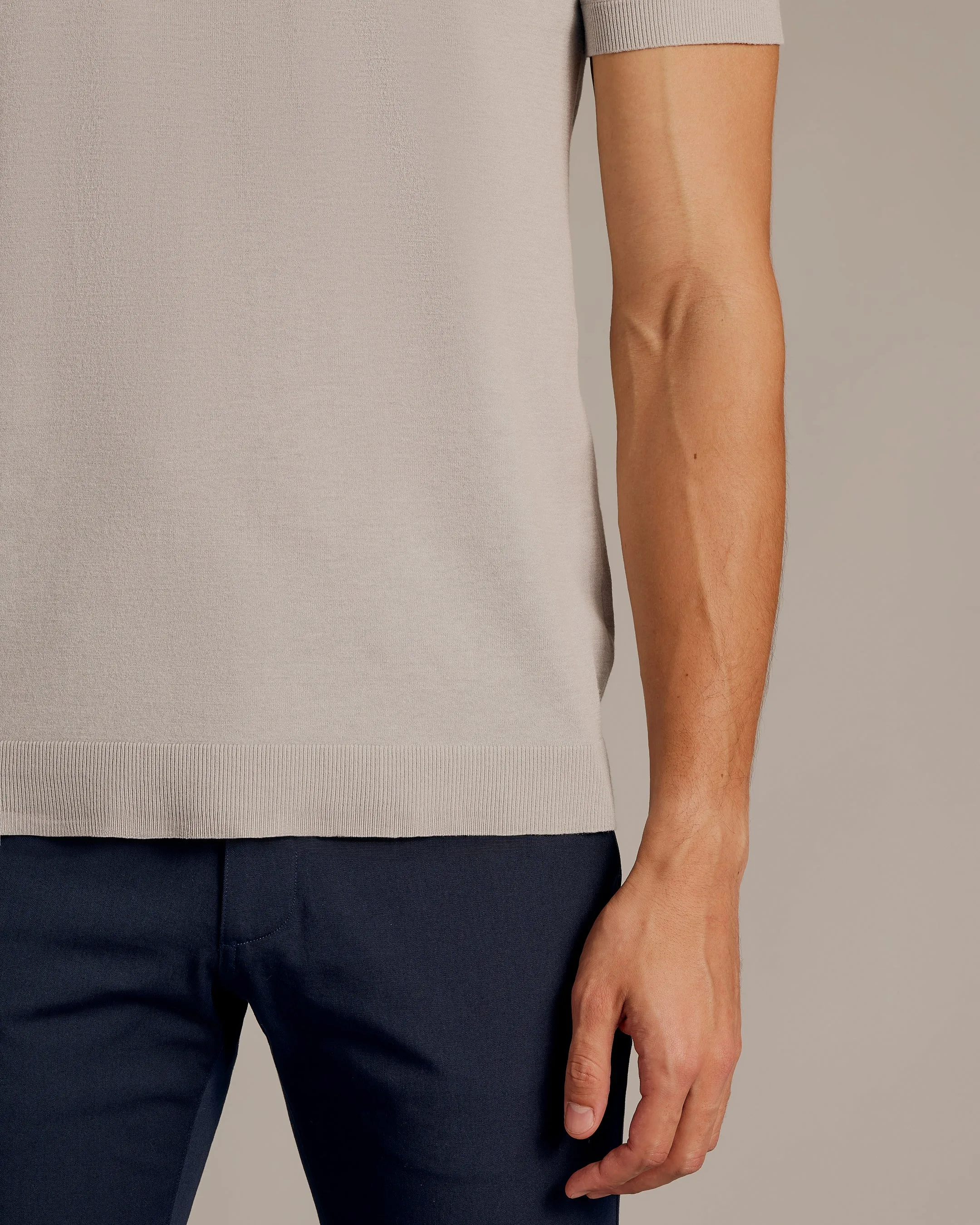 Heather Gray Short Sleeve Sweater Polo 2.0