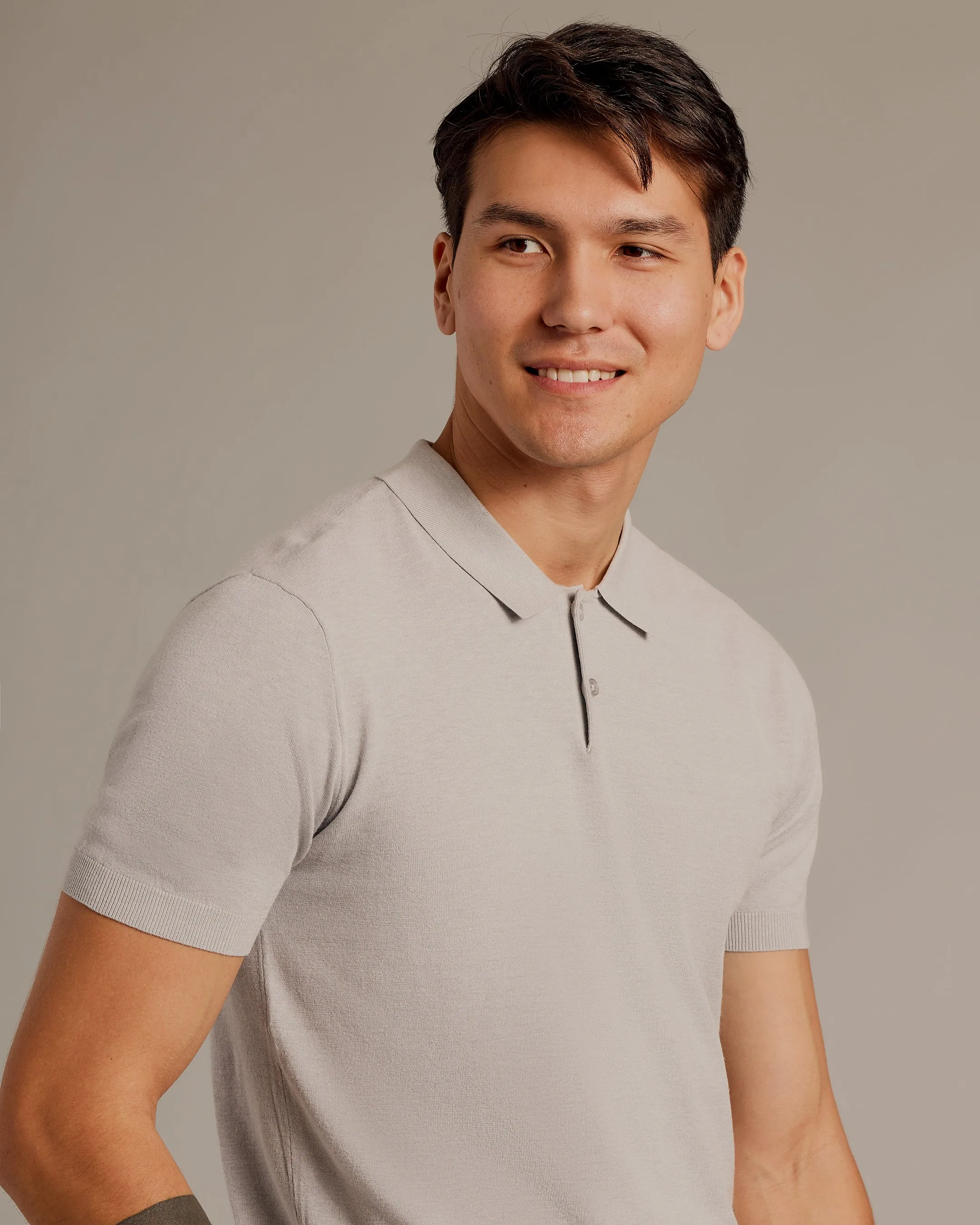 Heather Gray Short Sleeve Sweater Polo 2.0