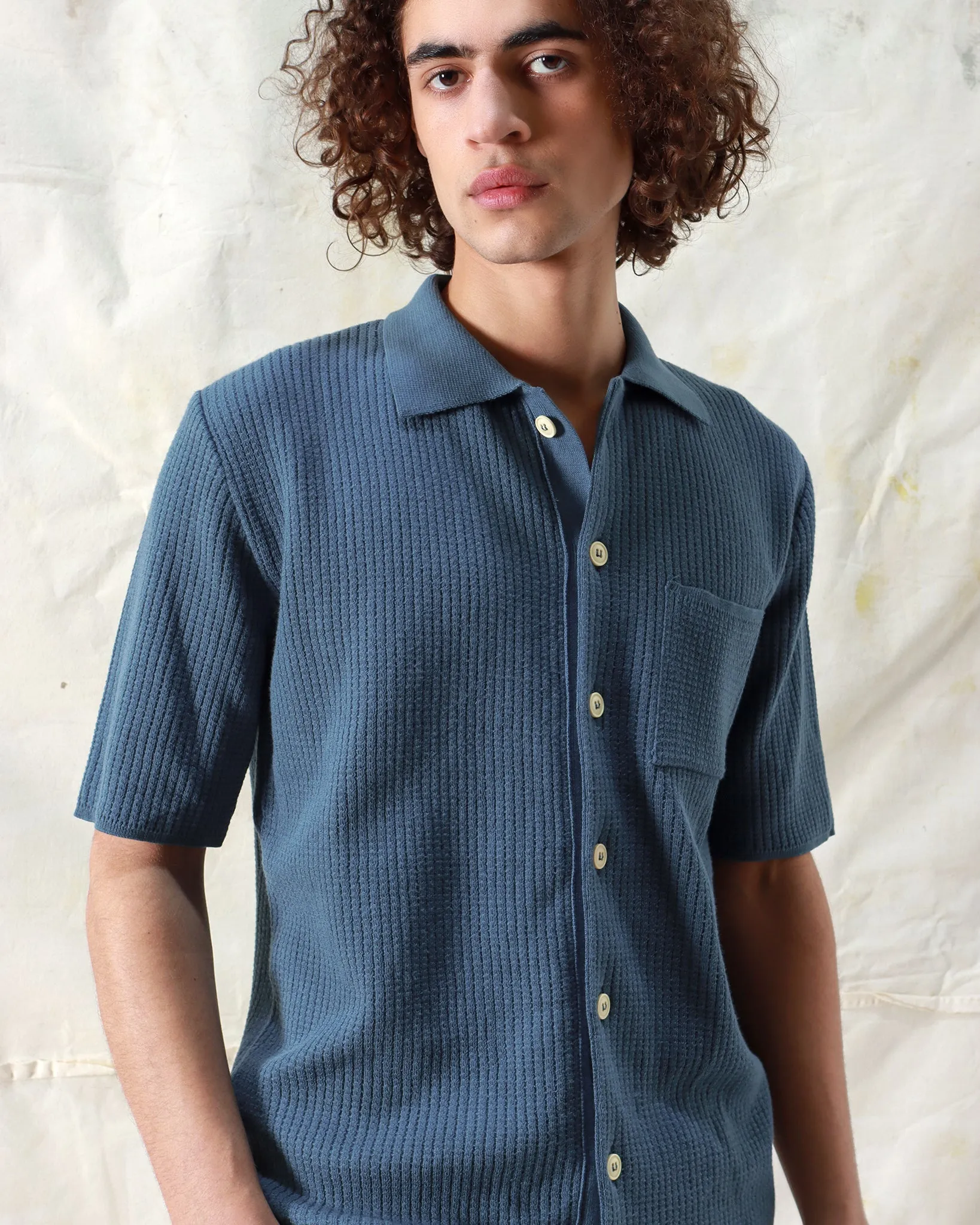 Heitor Knit Shirt - Aegean Blue