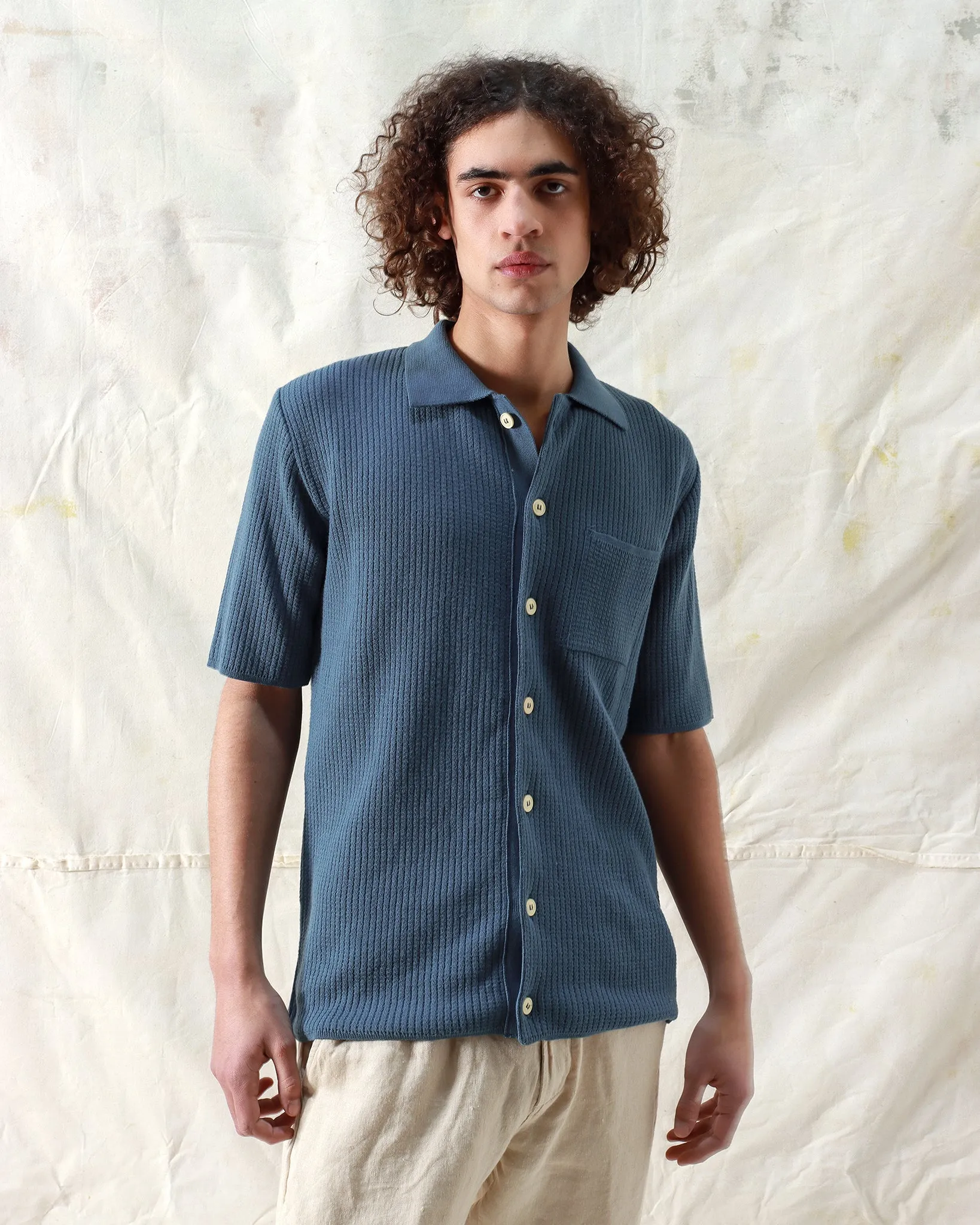 Heitor Knit Shirt - Aegean Blue