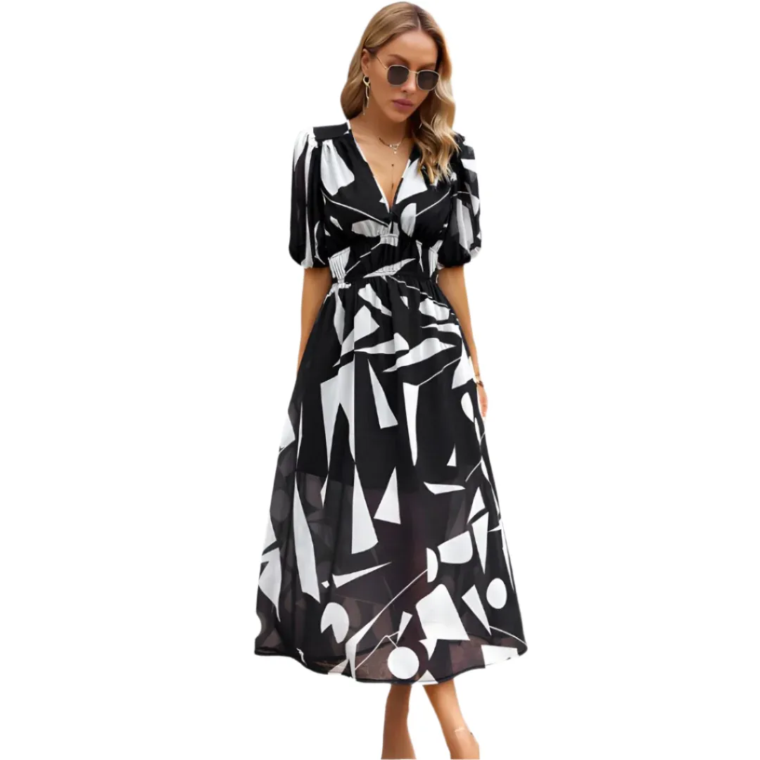 Helen – Elegant V-neck Women's Dress
