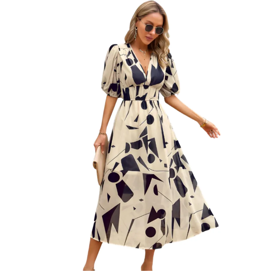 Helen – Elegant V-neck Women's Dress