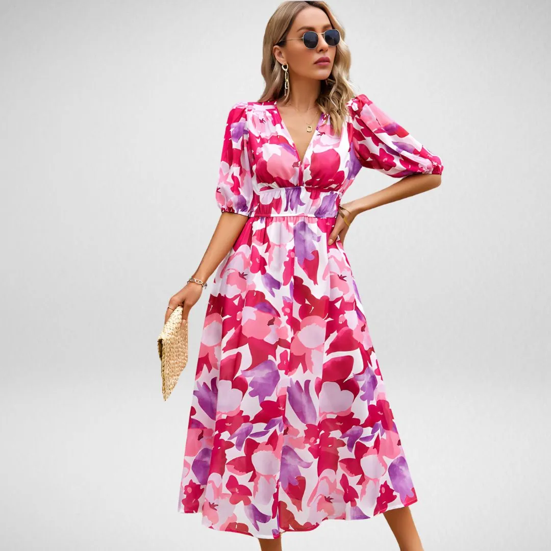 Helen – Elegant V-neck Women's Dress