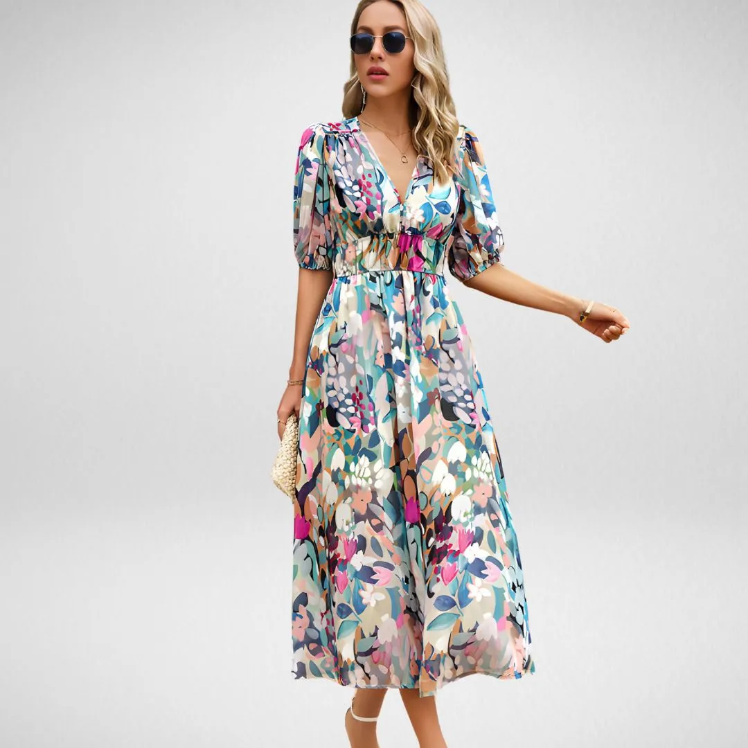 Helen – Elegant V-neck Women's Dress