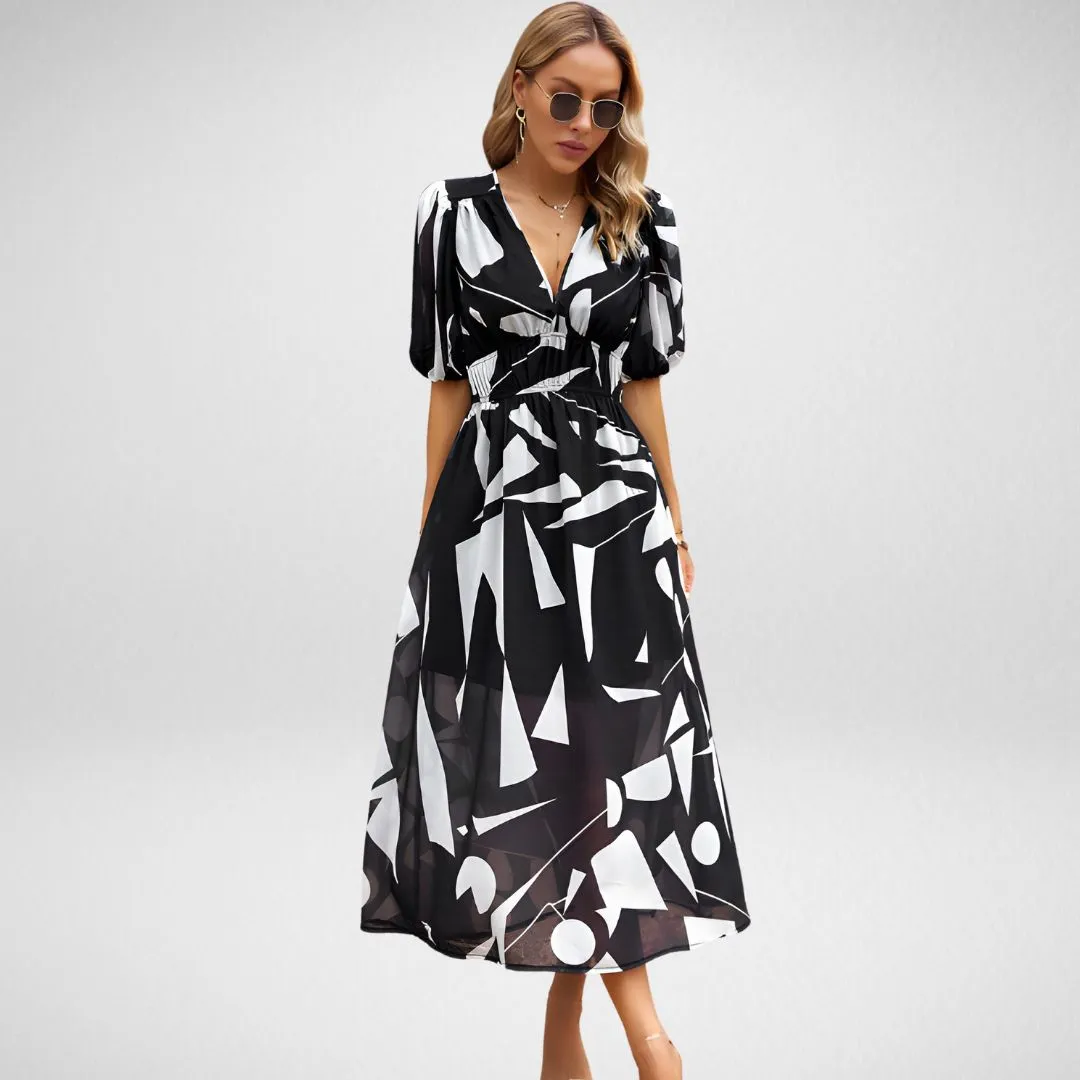 Helen – Elegant V-neck Women's Dress
