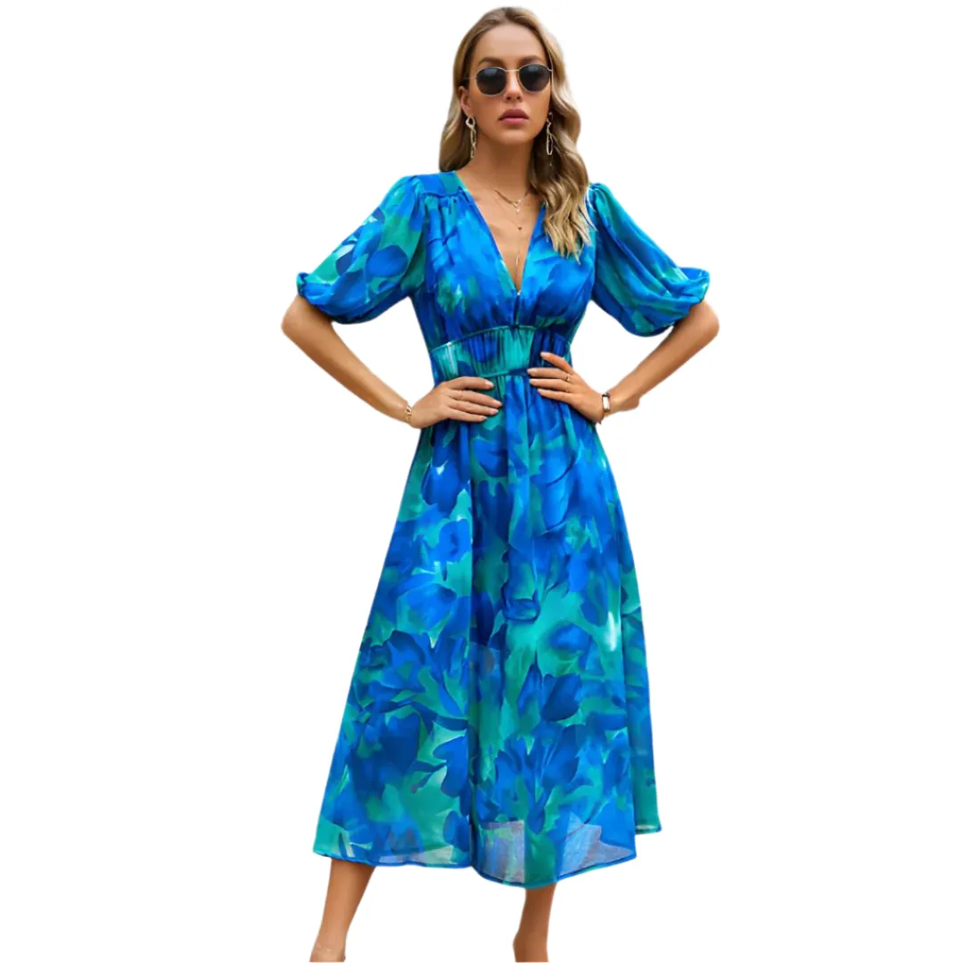 Helen – Elegant V-neck Women's Dress