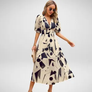 Helen – Elegant V-neck Women's Dress