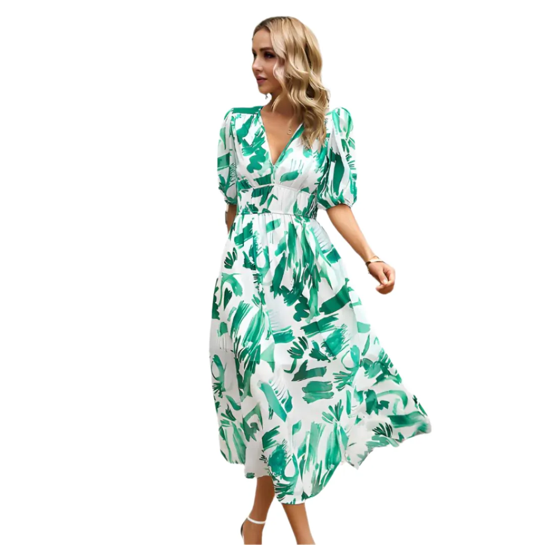Helen – Elegant V-neck Women's Dress