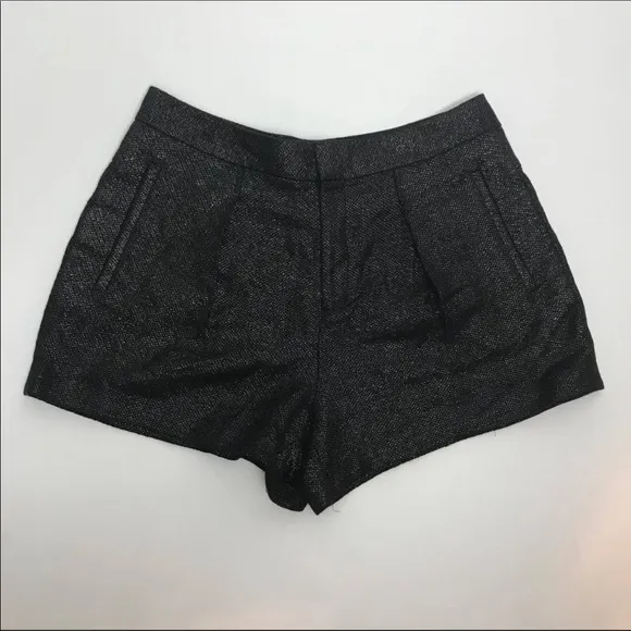 Helmut Lang Shorts Shy Black Metallic Shorts .