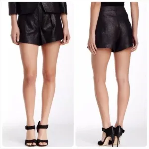 Helmut Lang Shorts Shy Black Metallic Shorts .