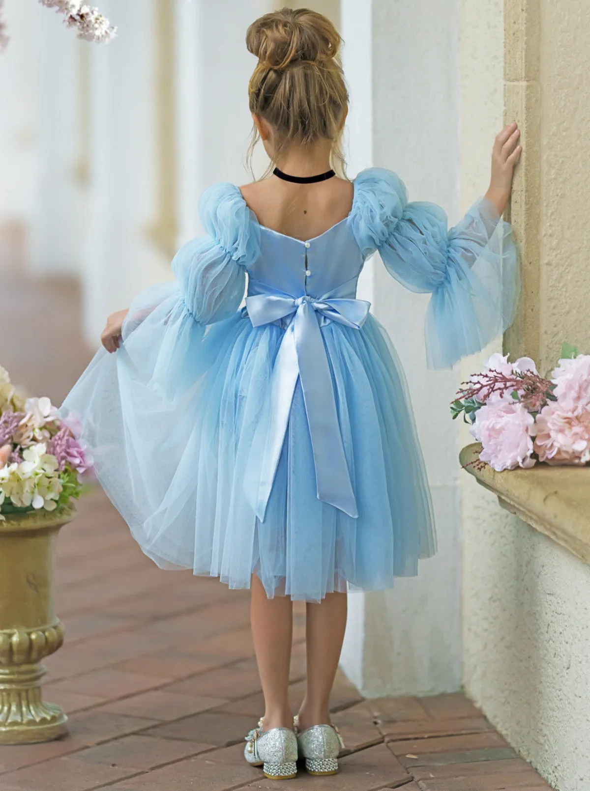 Here To Impress Storybook Princess Inspired Statement Sleeve Tulle Dress