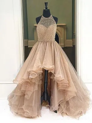High Low Evening Prom Dresses, Custom Long Prom Dresses, Cheap Formal Prom Dresses, 17060