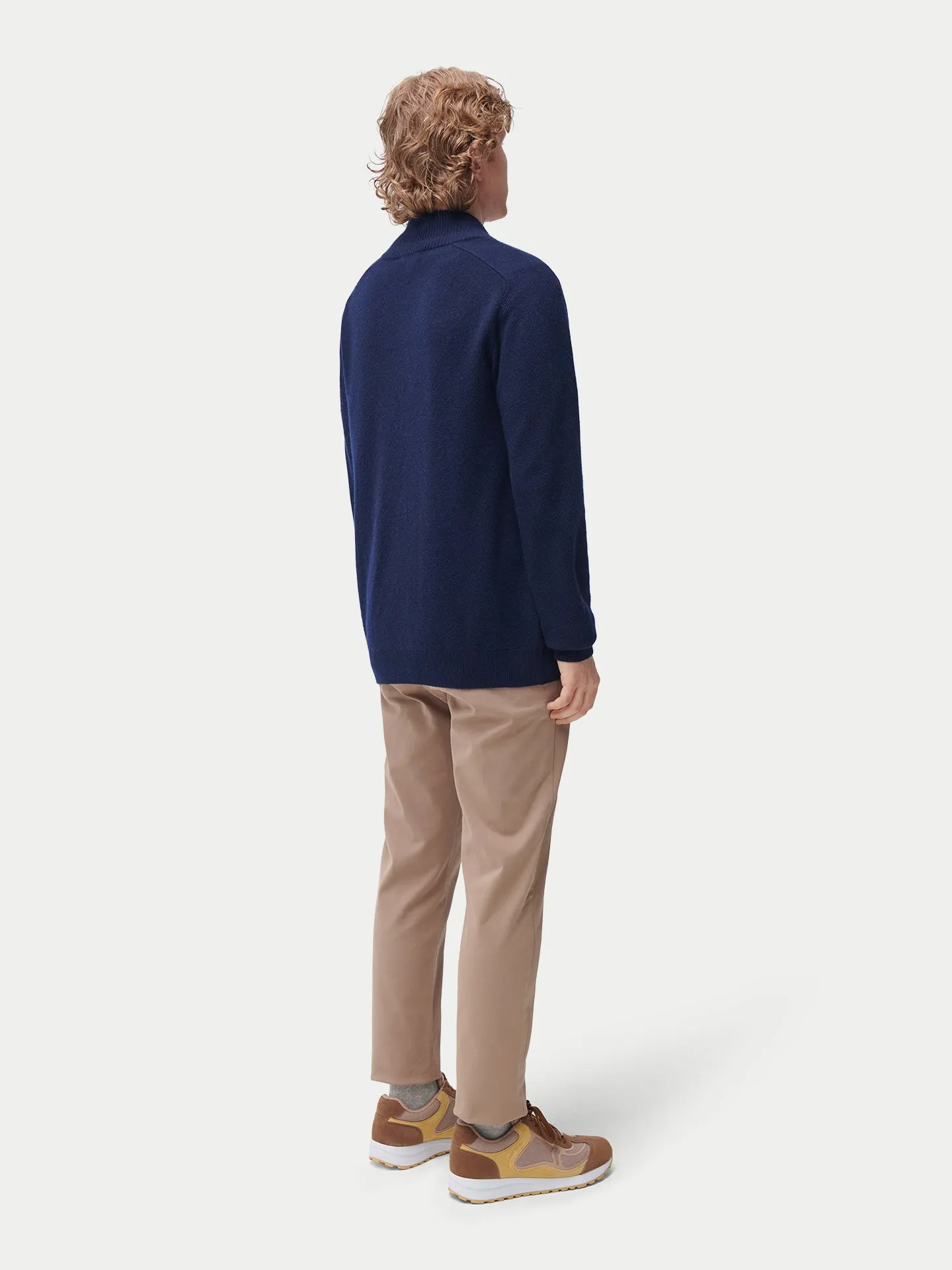 High Neck Full-Zip Cashmere Cardigan
