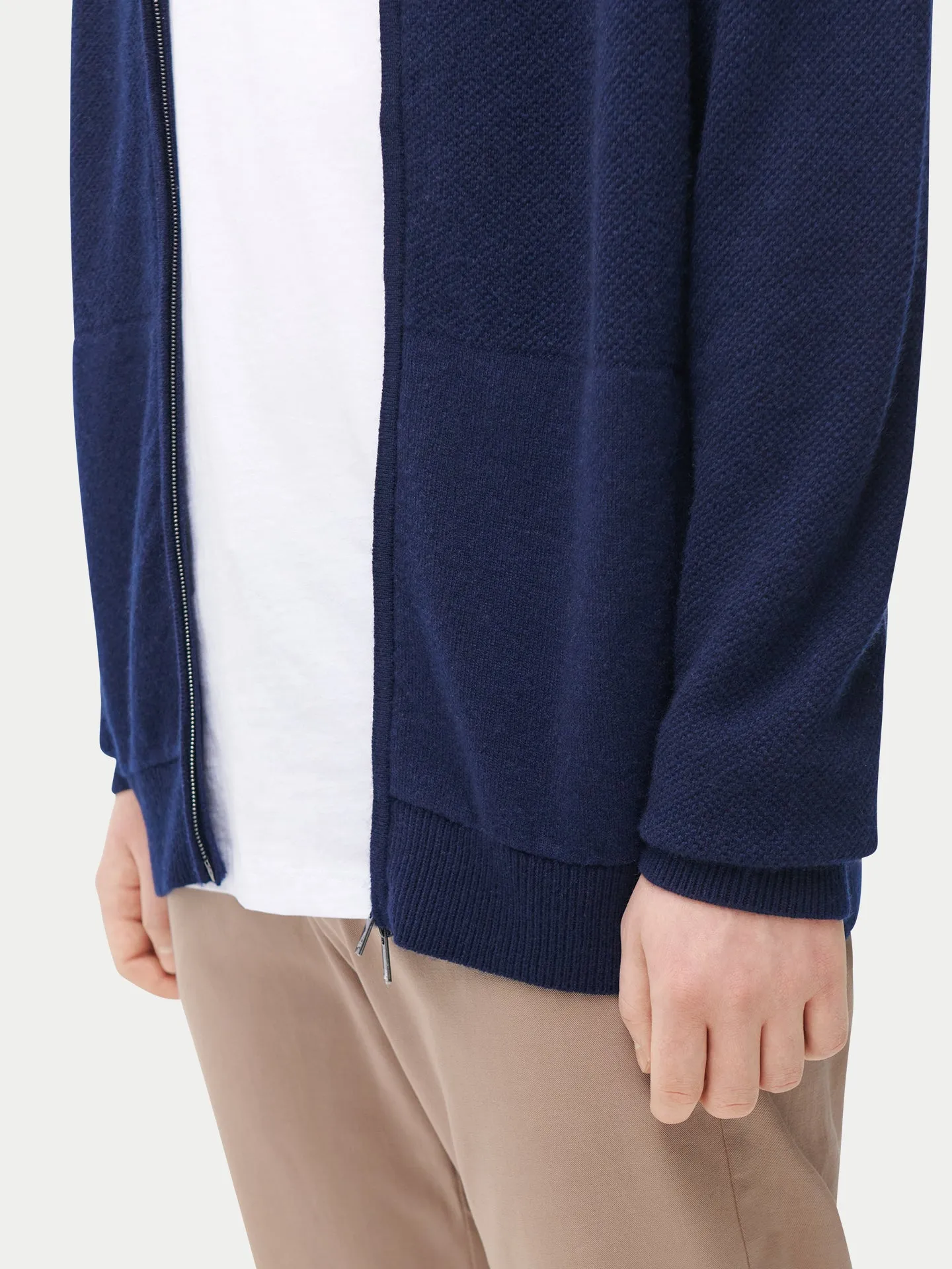 High Neck Full-Zip Cashmere Cardigan