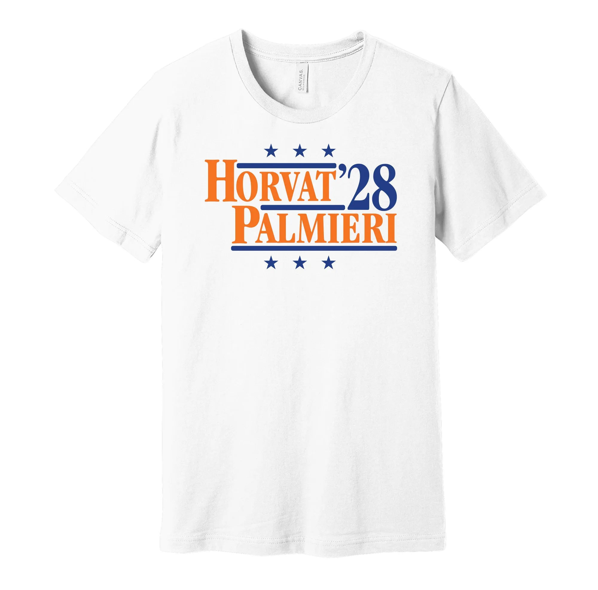 Horvat & Palmieri '28 - New York Hockey Political Campaign Parody T-Shirt - Hyper Than Hype Shirts