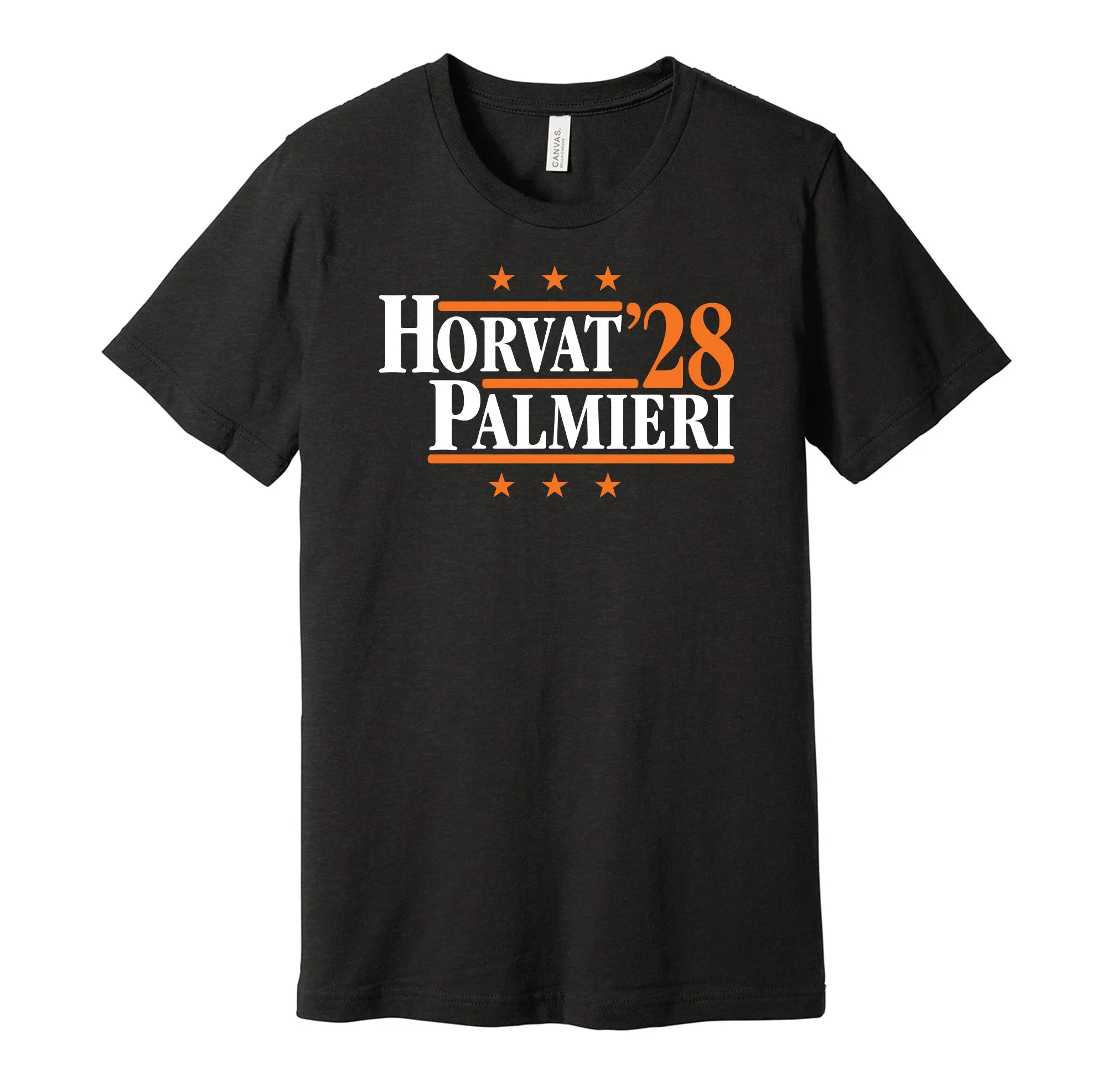 Horvat & Palmieri '28 - New York Hockey Political Campaign Parody T-Shirt - Hyper Than Hype Shirts
