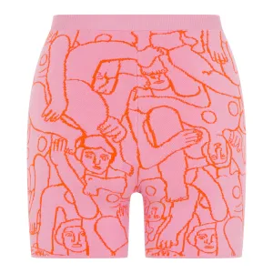 Human Mess Knitted Shorts (Pink/Orange) (Try-on)