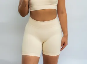 HUMBLE FLEX Beige Motion Biker Shorts