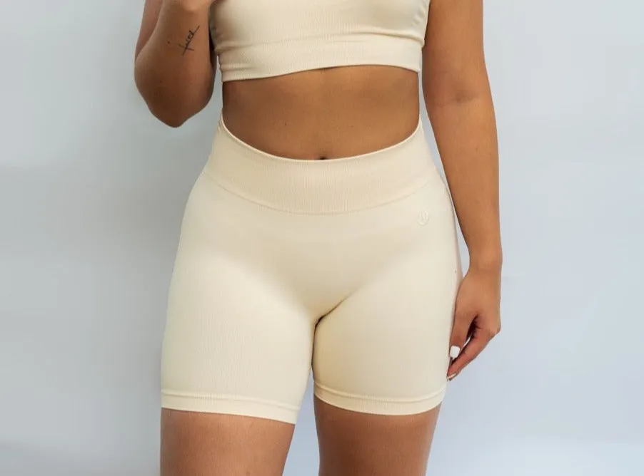 HUMBLE FLEX Beige Motion Biker Shorts