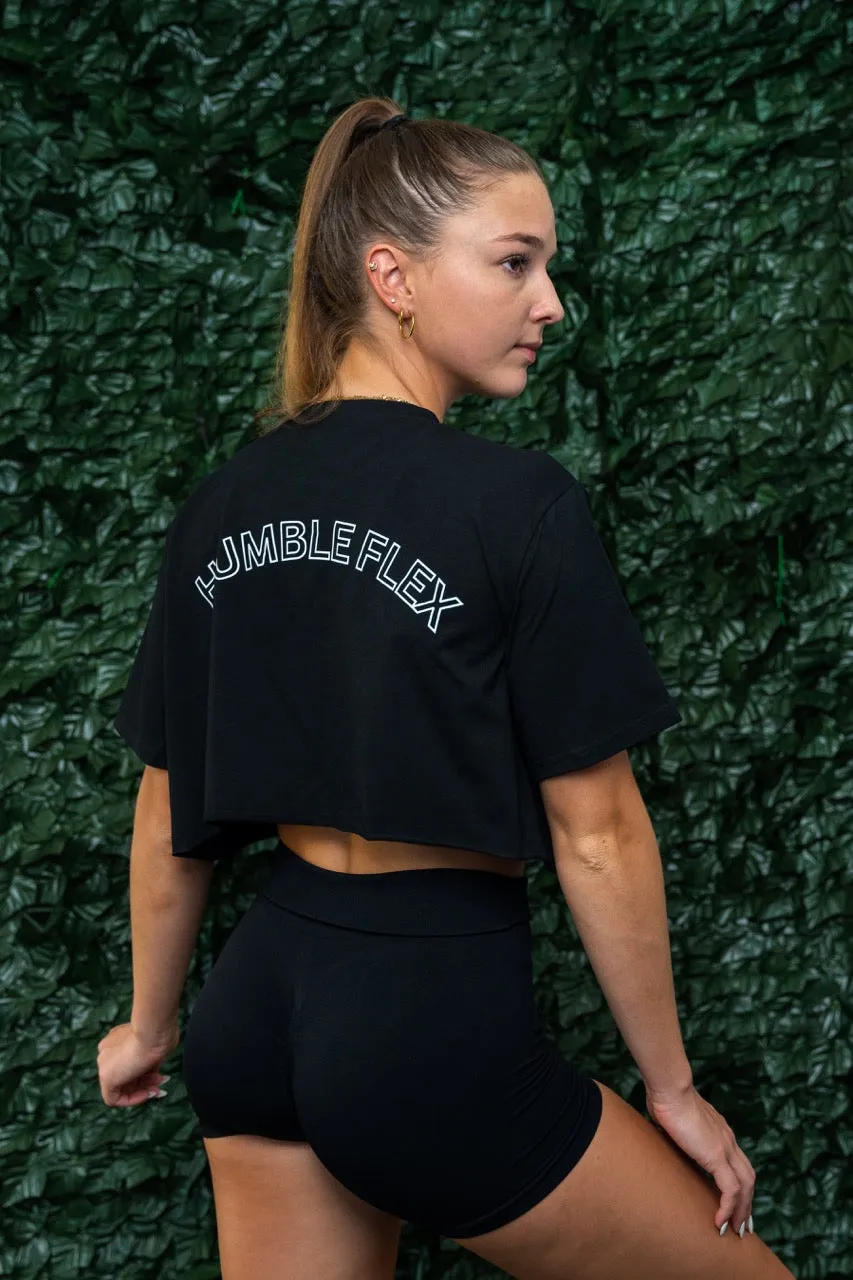 HUMBLE FLEX Black Motion Biker Shorts