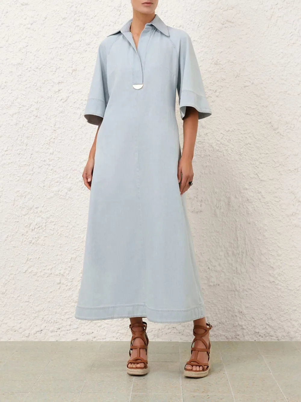 Ice Storm Acacia Denim Midi Dress