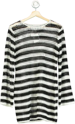 In The Style Black and White Striped Knit Dress UK 10/12
