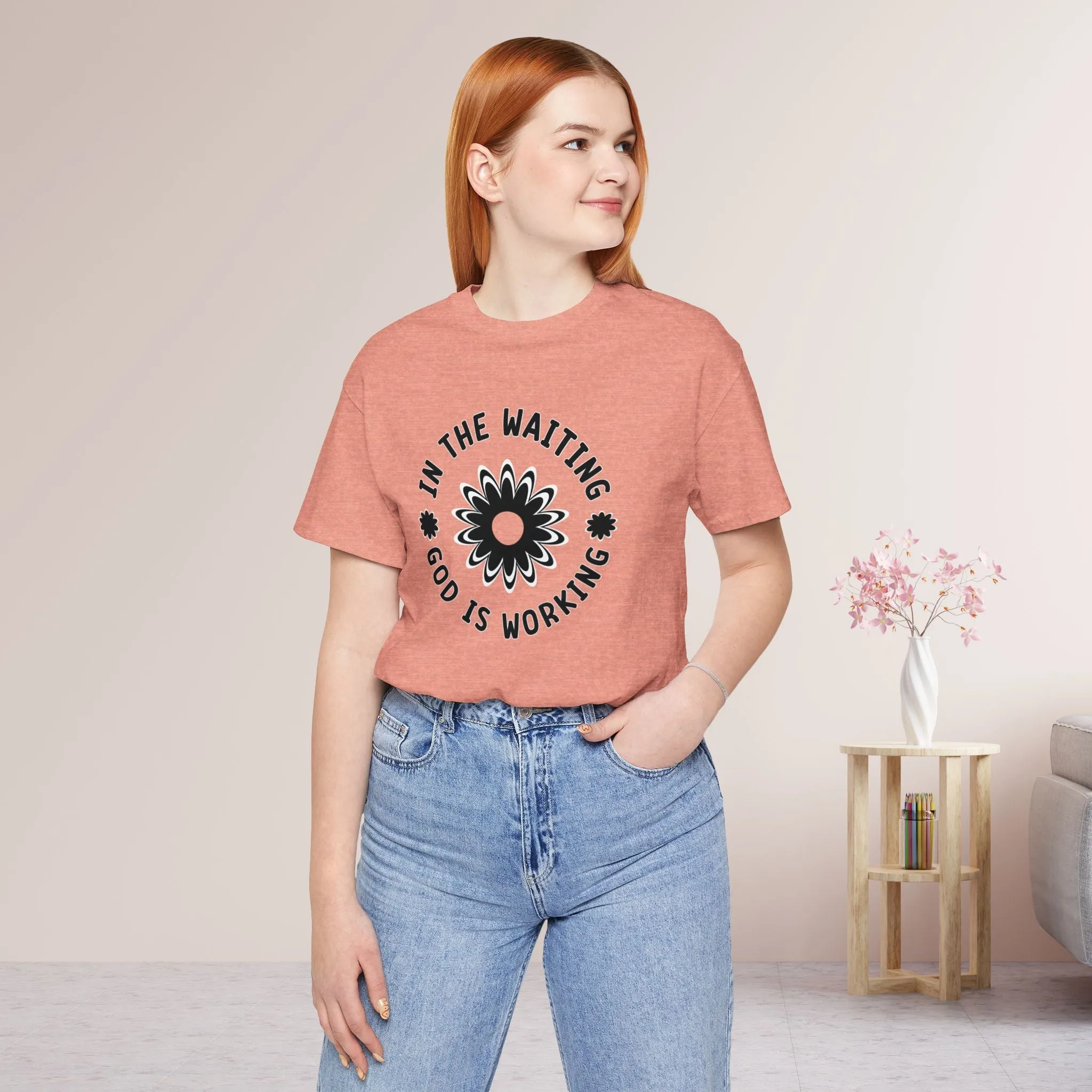 In the Waiting God is Working Soft Cotton Tee - Christian Shirt