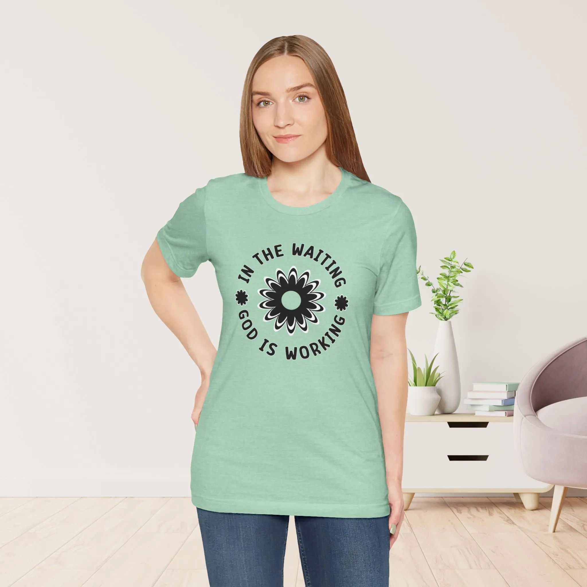 In the Waiting God is Working Soft Cotton Tee - Christian Shirt