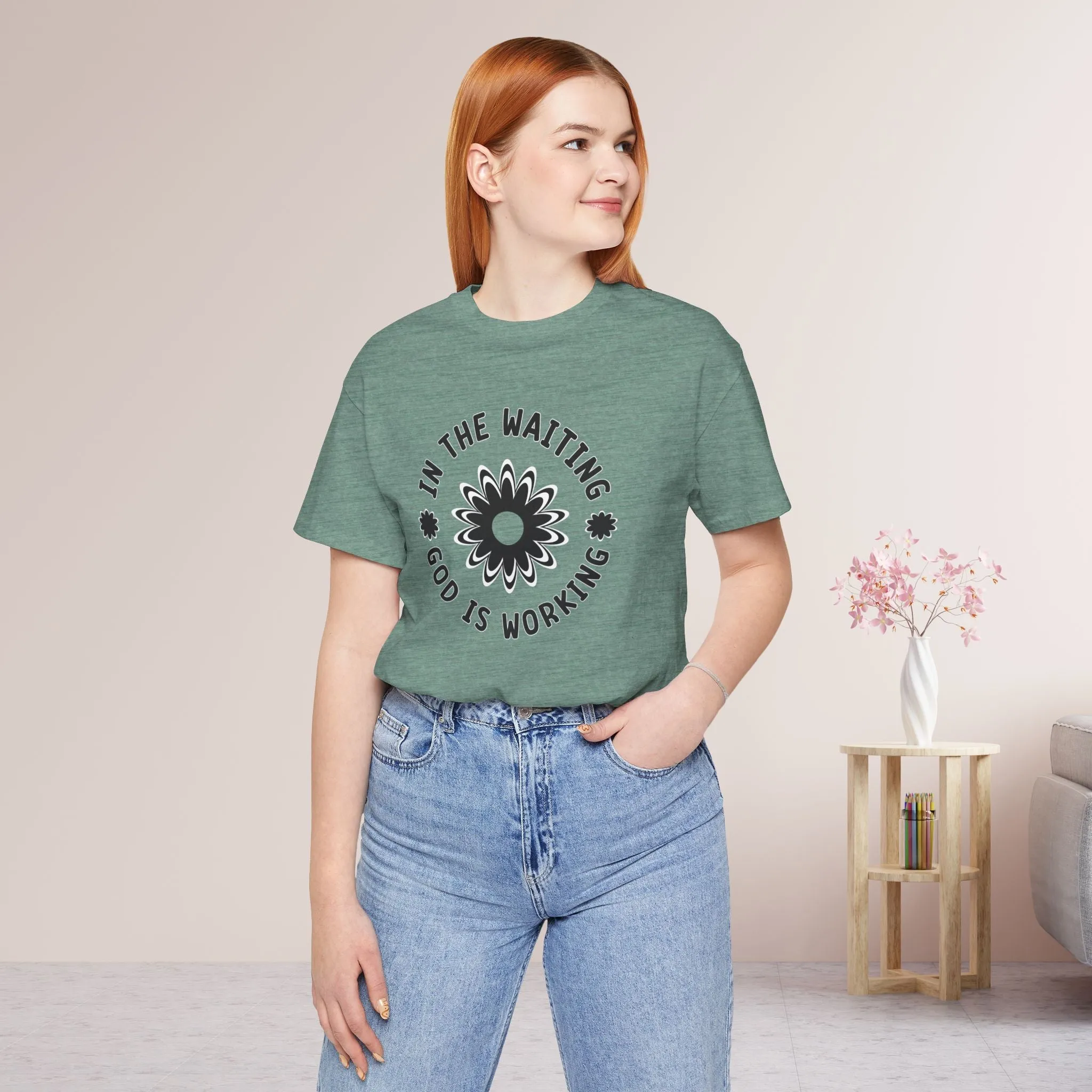 In the Waiting God is Working Soft Cotton Tee - Christian Shirt