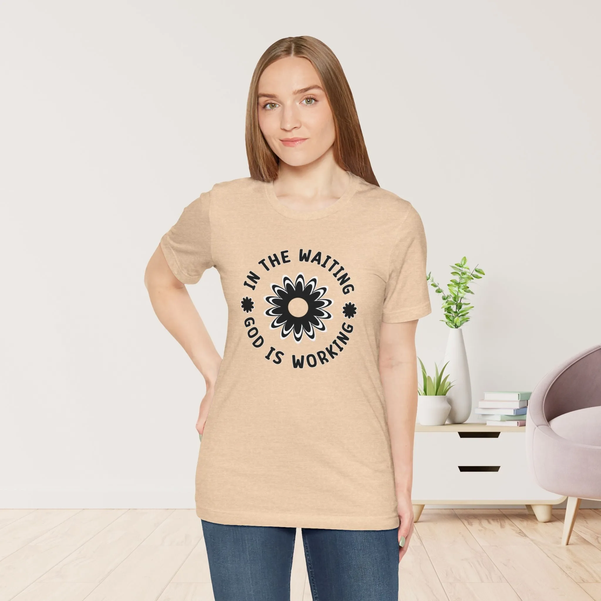 In the Waiting God is Working Soft Cotton Tee - Christian Shirt