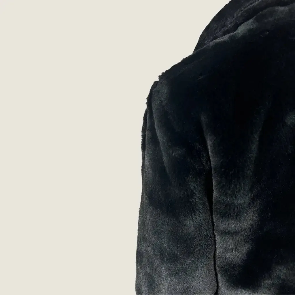 Indikah Black Faux Fur Women's Jacket S/M