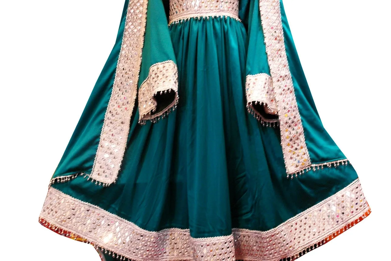 Islamic Bridal Wear In Teal Color Muslim Wedding Dresses