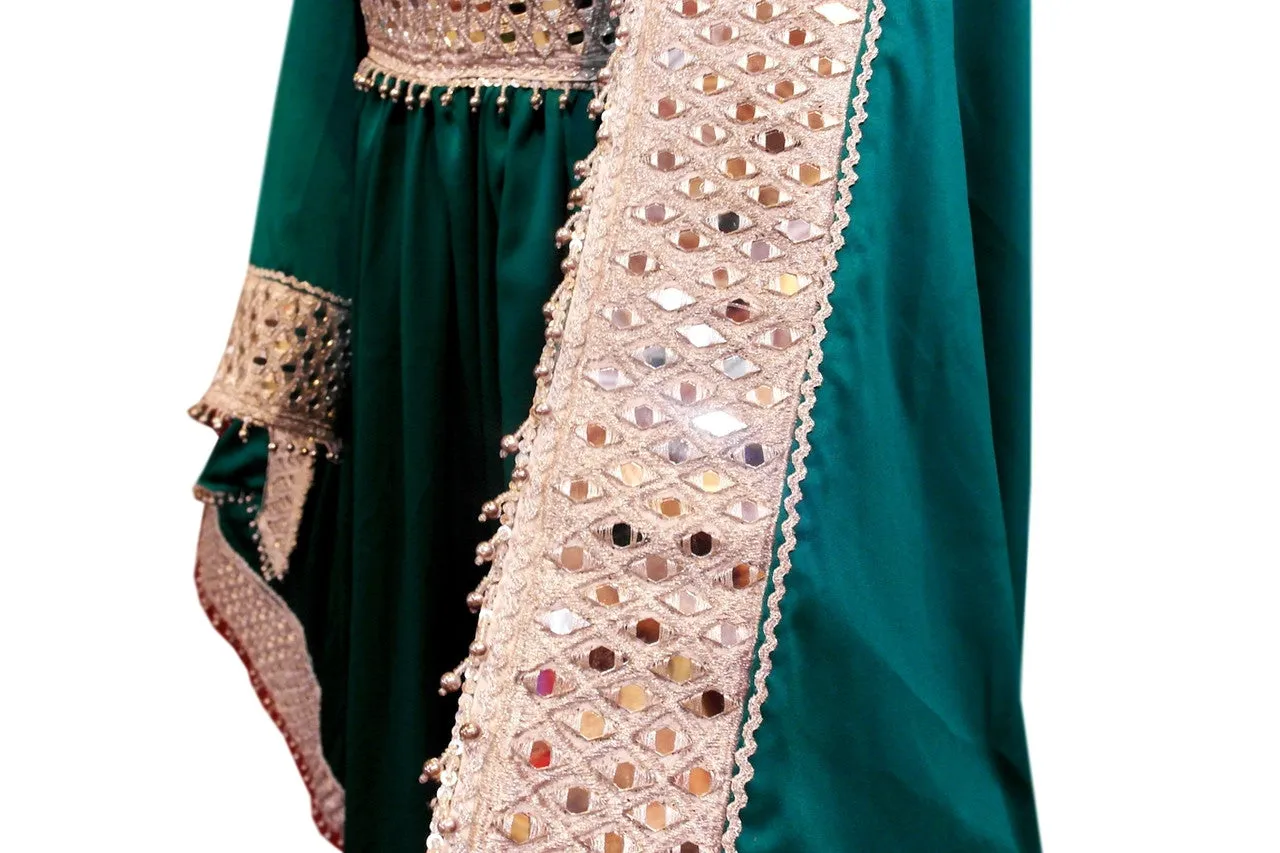 Islamic Bridal Wear In Teal Color Muslim Wedding Dresses
