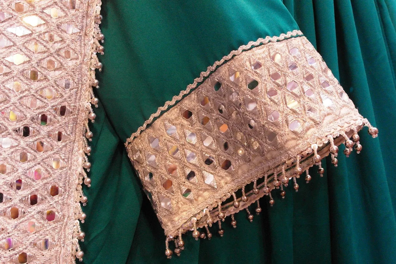 Islamic Bridal Wear In Teal Color Muslim Wedding Dresses