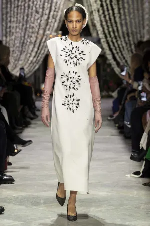 Ivory Cady Tunic Dress with Sashi Mirror Embroidery