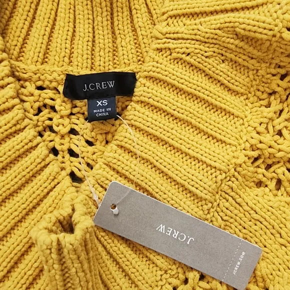 J. Crew Wide-neck beach sweater with pointelle stitch NWT