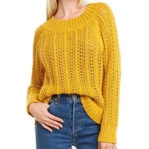 J. Crew Wide-neck beach sweater with pointelle stitch NWT
