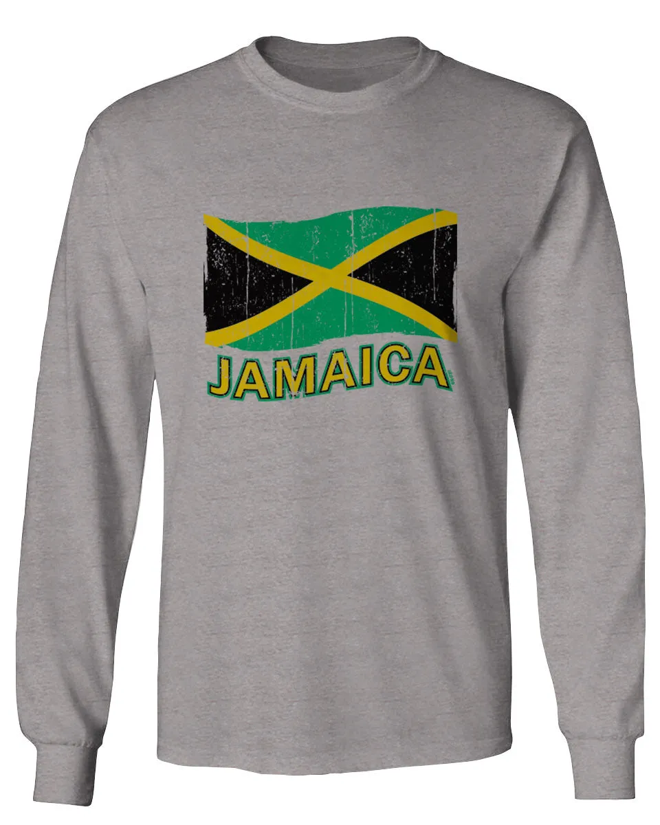 Jamaica Tee Jamaican National Country Flag Tee Carribean mens Long sleeve t shirt