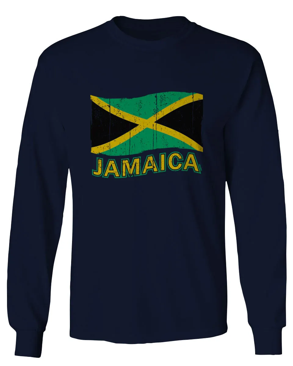 Jamaica Tee Jamaican National Country Flag Tee Carribean mens Long sleeve t shirt