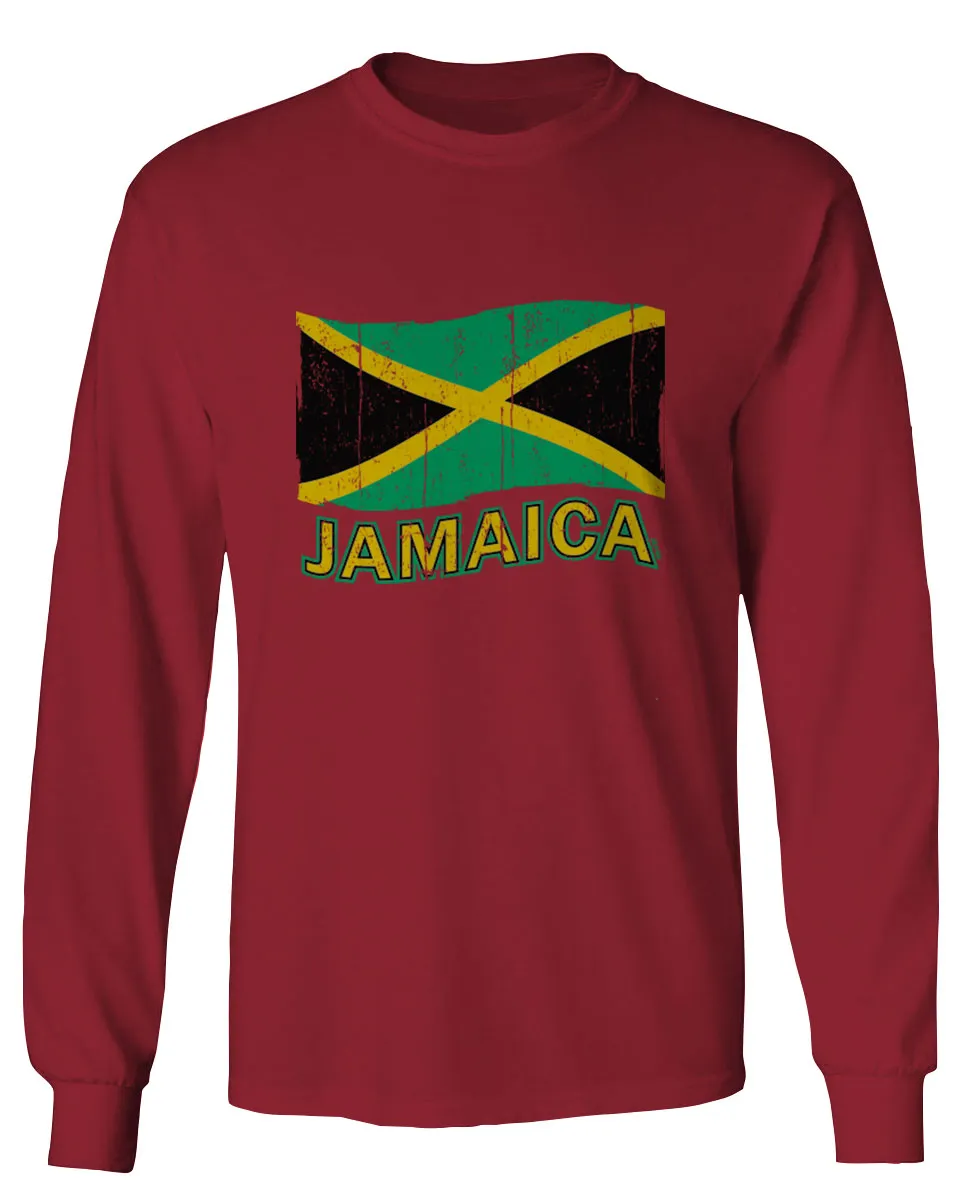 Jamaica Tee Jamaican National Country Flag Tee Carribean mens Long sleeve t shirt