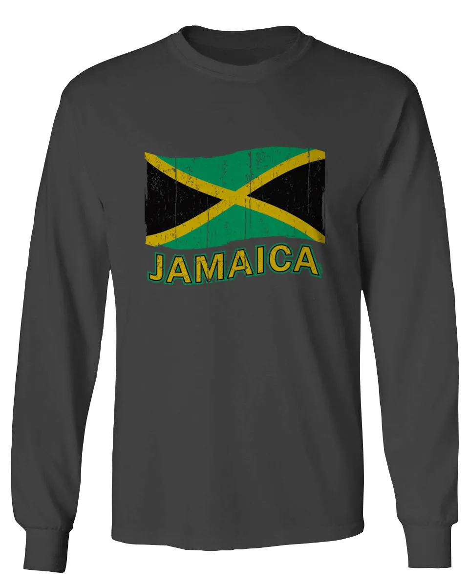 Jamaica Tee Jamaican National Country Flag Tee Carribean mens Long sleeve t shirt